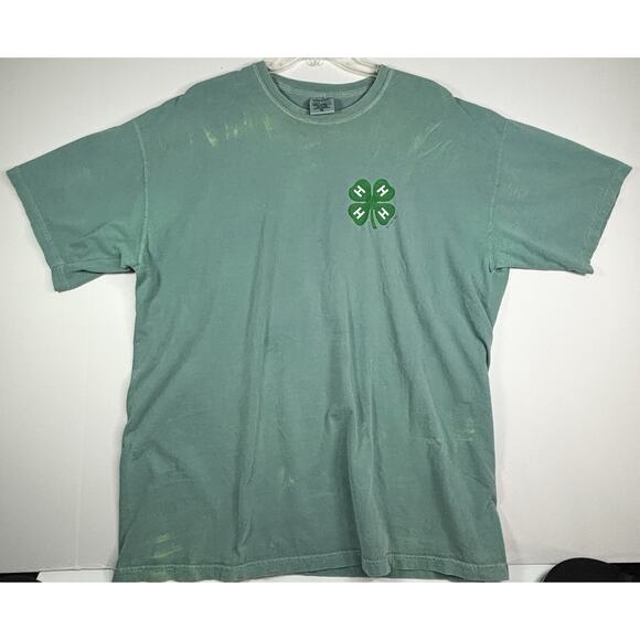 Vintage Texas 4-H Outdoors T-Shirt - Size XL - Green Clover Fishing Design - Picture 1 of 16